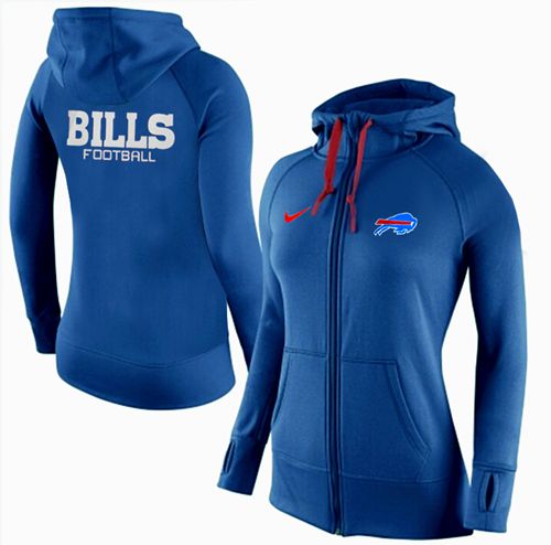 Women's Nike Buffalo Bills Full-Zip Performance Hoodie Blue
